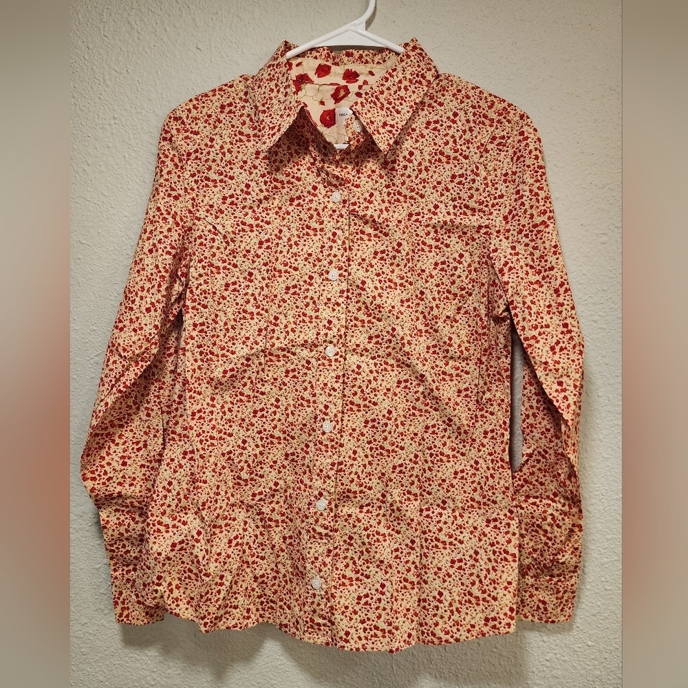 Women's Isaac Mizrahi Floral Button-Up Shirt Size Medium